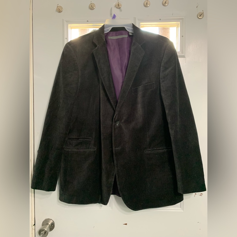 Sean Jean XXL Velvety Gray and Black Patterned Blazer Jacket